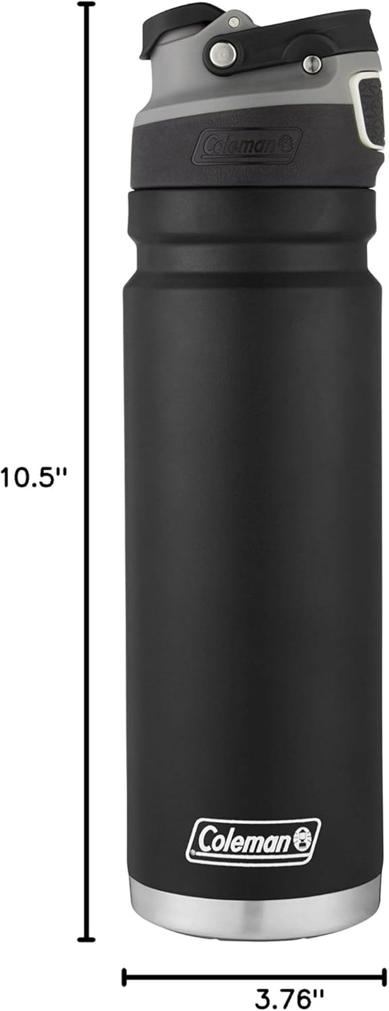 Autoseal Freeflow 24oz Black Stainless Steel Water Bottle