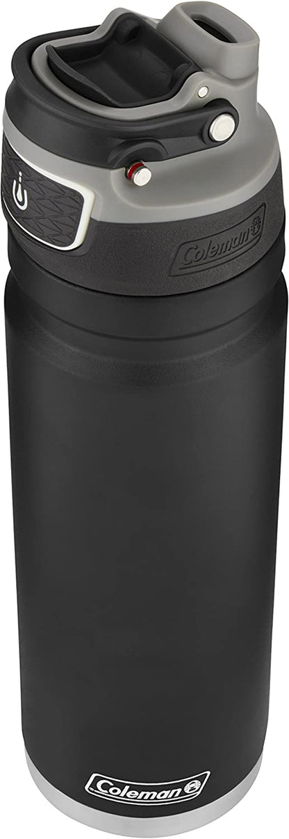 Autoseal Freeflow 24oz Black Stainless Steel Water Bottle