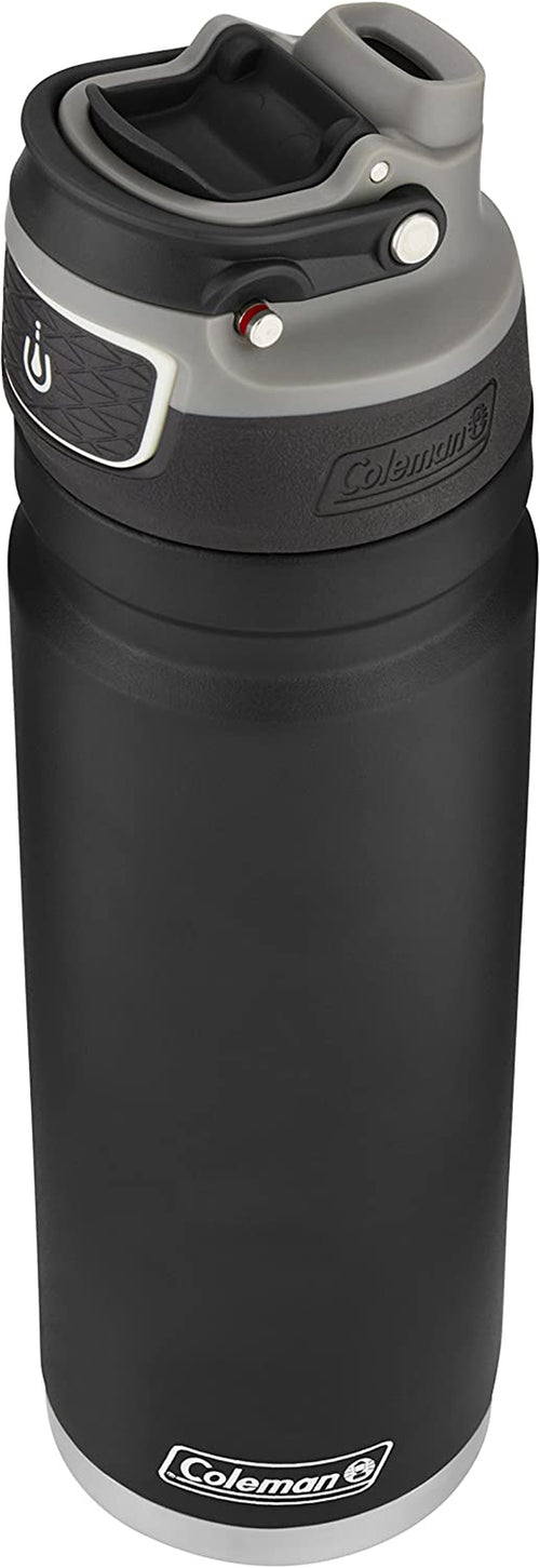 Autoseal Freeflow 24oz Black Stainless Steel Water Bottle