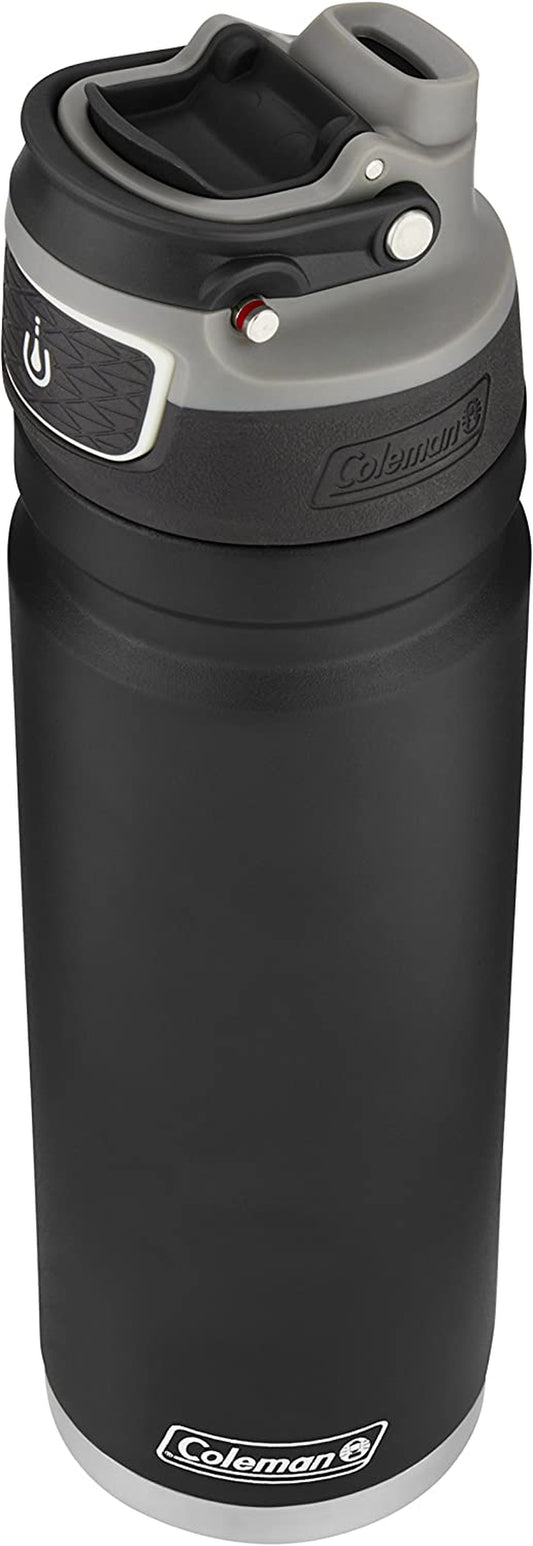 Autoseal Freeflow 24oz Black Stainless Steel Water Bottle