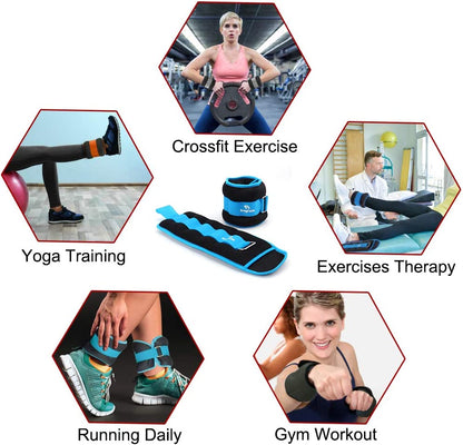 Adjustable Ankle Weights for All Ages - Enhance Strength Training with 1-20 LBS Options for Jogging, Gymnastics, and More!
